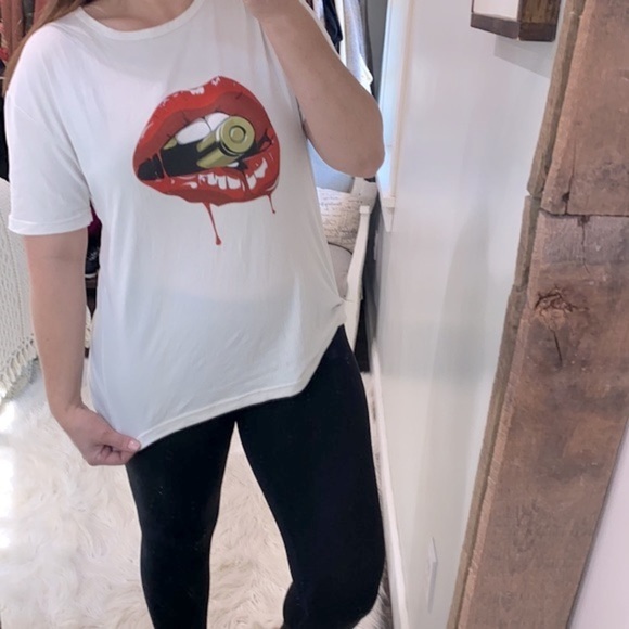 Medium/large T-shirt bullet in mouth graphic - Picture 4 of 8